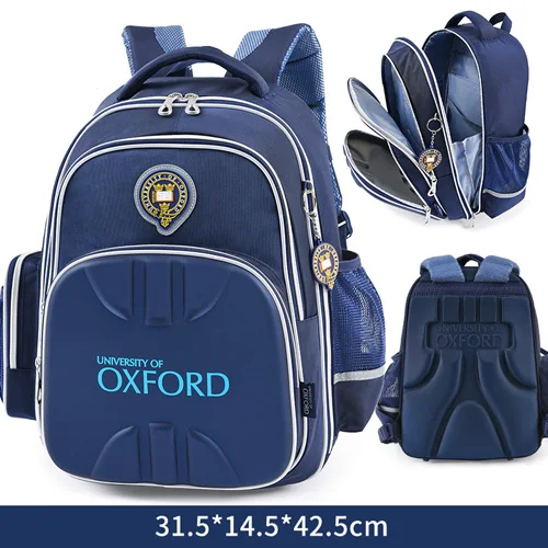 x490 Dark Blue Университет Оксфорда детский начальный ортопедический школьный рюкзак портфель для мальчиков 2-6 класса - Цвет: x490 Dark Blue