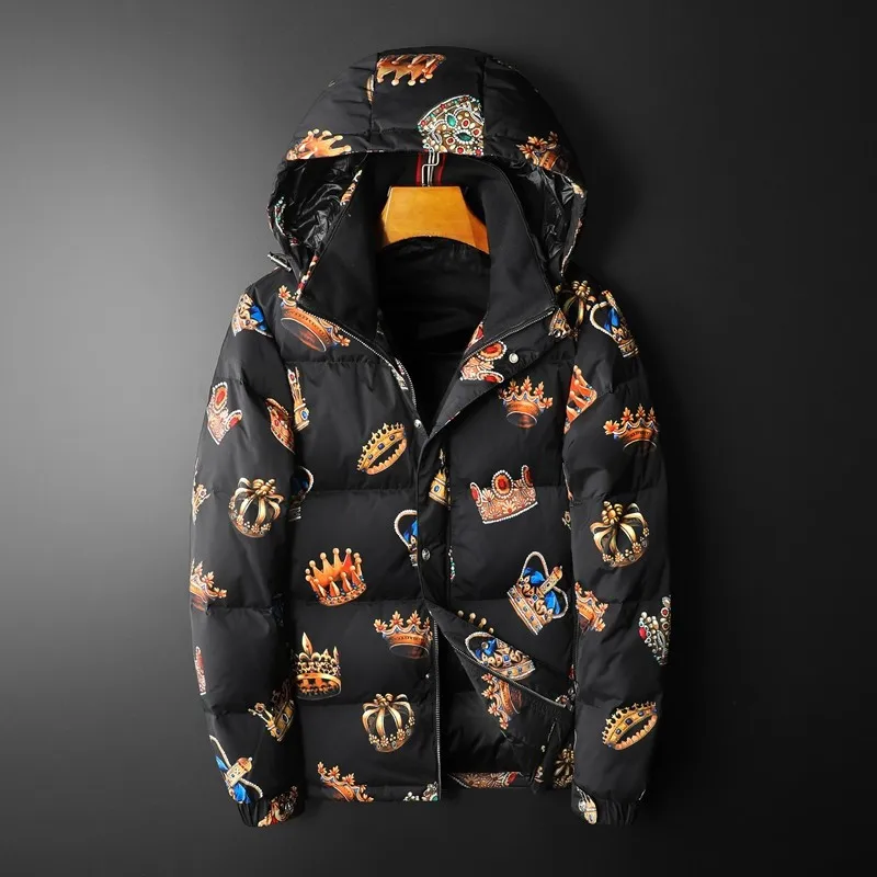 

Новое поступление 2021 Мужские Роскошные пальто и куртки для пар с короной и рукавами в рубчик/пуховое пальто с абстрактным цифровым принтом ...