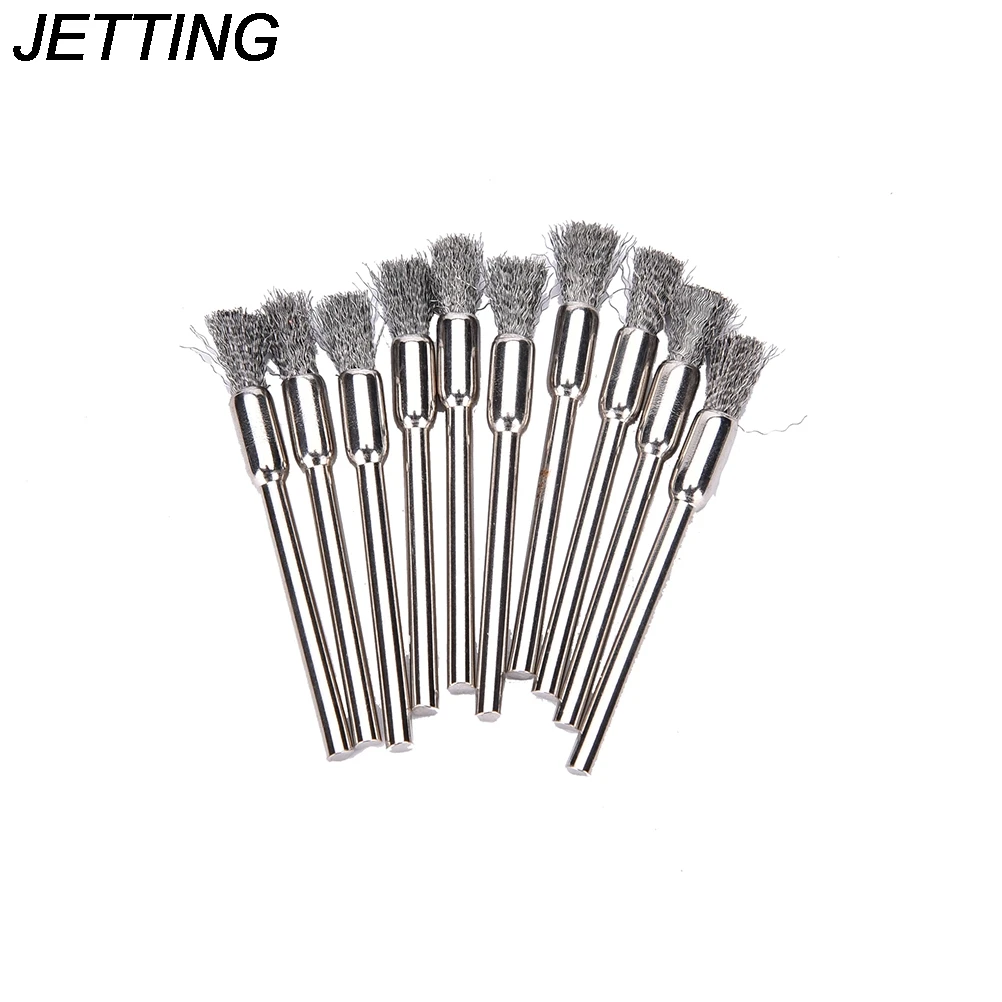 

JETTING 10pcs 5mm Brass Wire Wheel Brush Shank Suitable For Rotary Drill Tool Clean Polish Shank Fits Rotary Tool