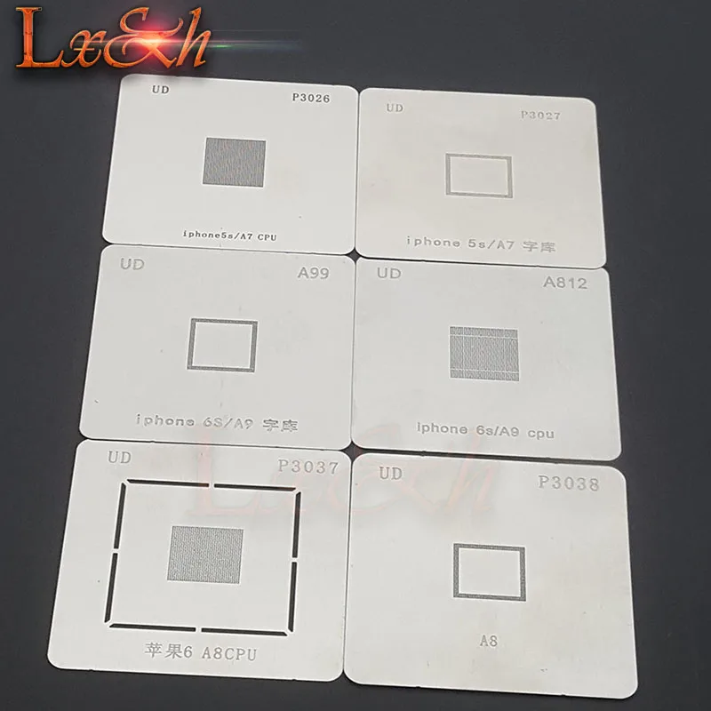 

Бесплатная доставка, высокое качество, 6 шт./лот! Полный комплект BGA трафарет, Набор для iPhone CPU A7 A8 A9