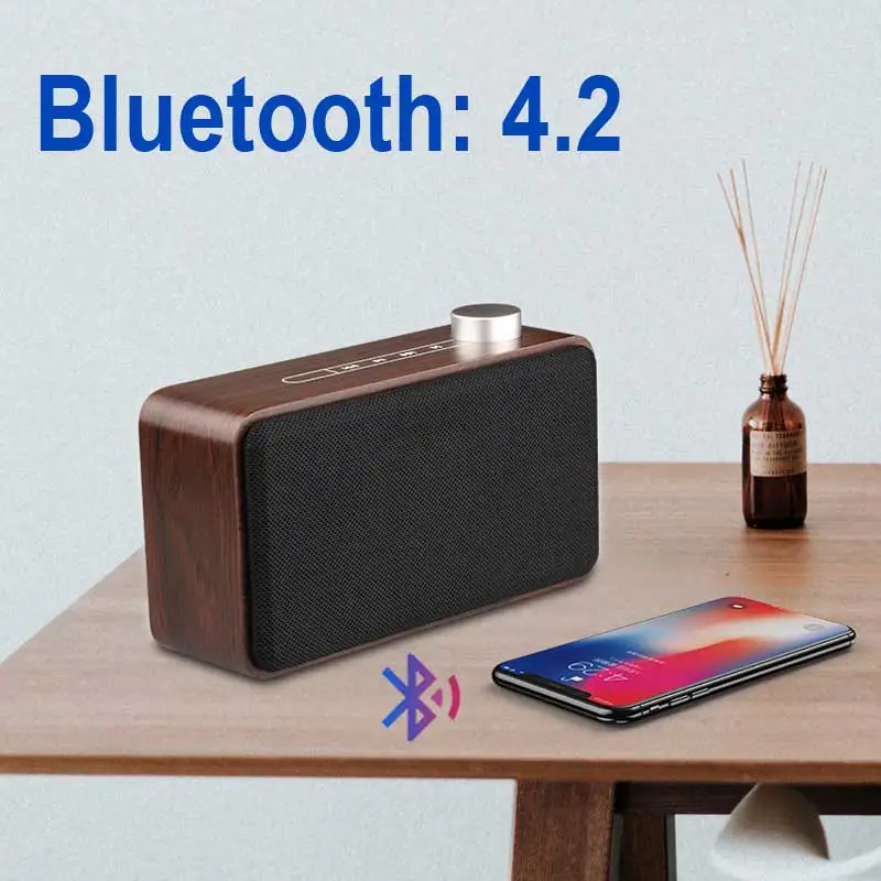 Деревянная портативная мини-Колонка JUNKE Hi-Fi с Bluetooth беспроводная стереоколонка