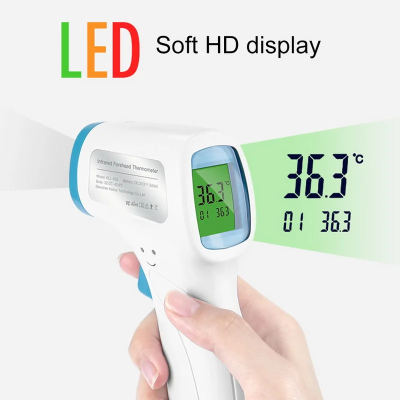 Цифровой инфракрасный термометр бесконтактный температурный ручной цветной