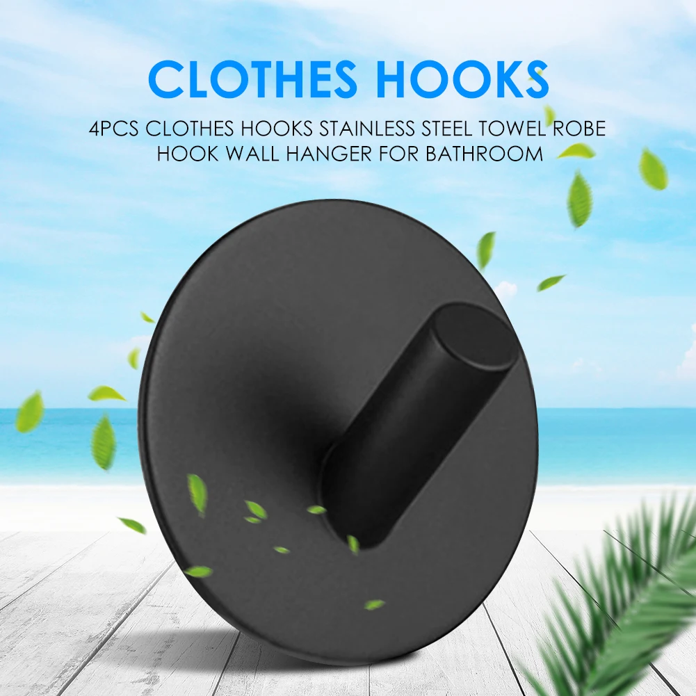 

Towel Robe Hook Wall Hanger Stainless Steel Bathroom Seamless Kitchen Bathroom Clothes Towel Adhesive Accessory Organizer