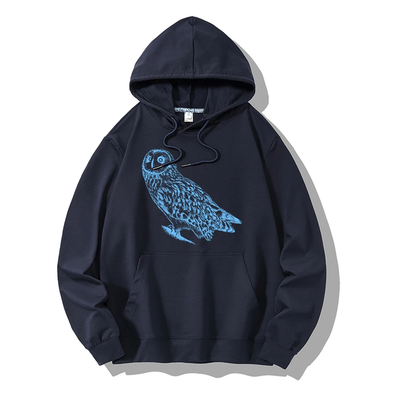 

2021 New Man Design Owl Hoodies Fashion Long Sleeve Sweatshirt Rap Music Hoody Tops Print Hoodie Fashion Hip Hop Zip Hoodie