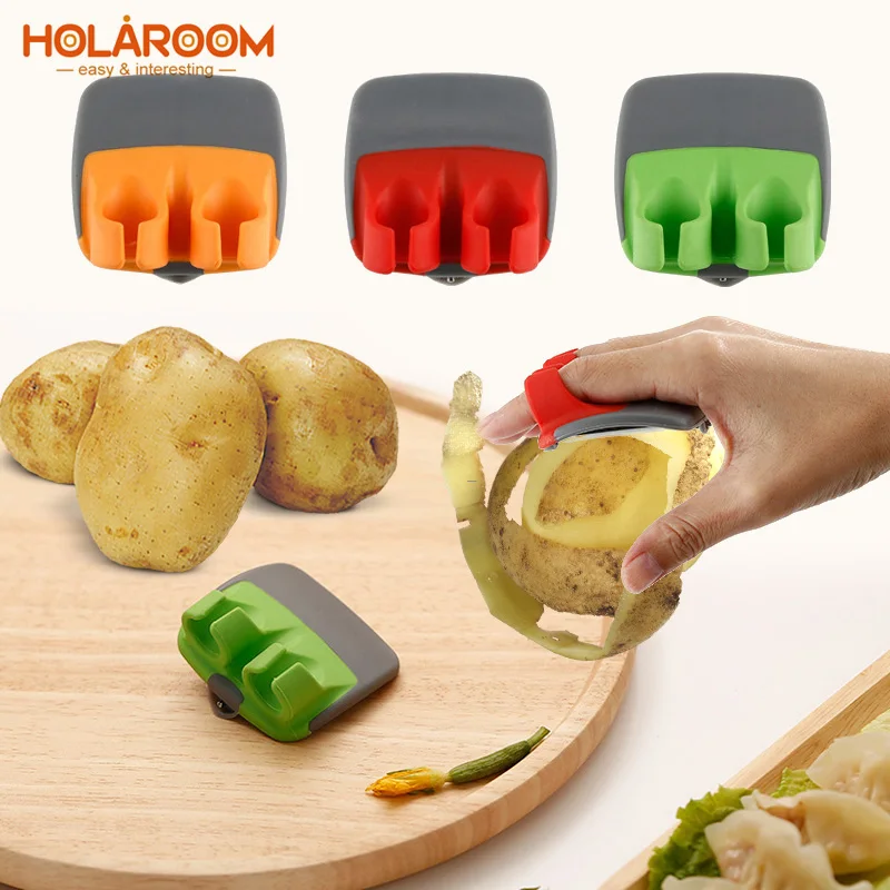Holaroom нож для очистки фруктов из нержавеющей стали лимон грейпфрут фрукты слайсер Двойные Пальцы резак быстро зачистки Кухонные гаджеты