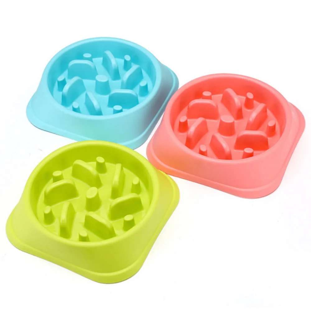 

2Pcs/Lot Portable Pet Dog Cat Feeding Food Bowls Puppy Slow Down Eating Feeder Dish Bowel Prevent Obesity Dogs Supplies
