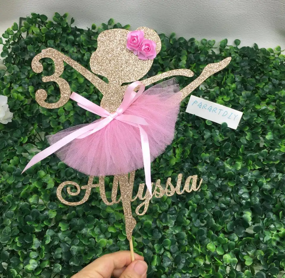 Персонализированный Топпер для торта в стиле балерины на день рождения с одной