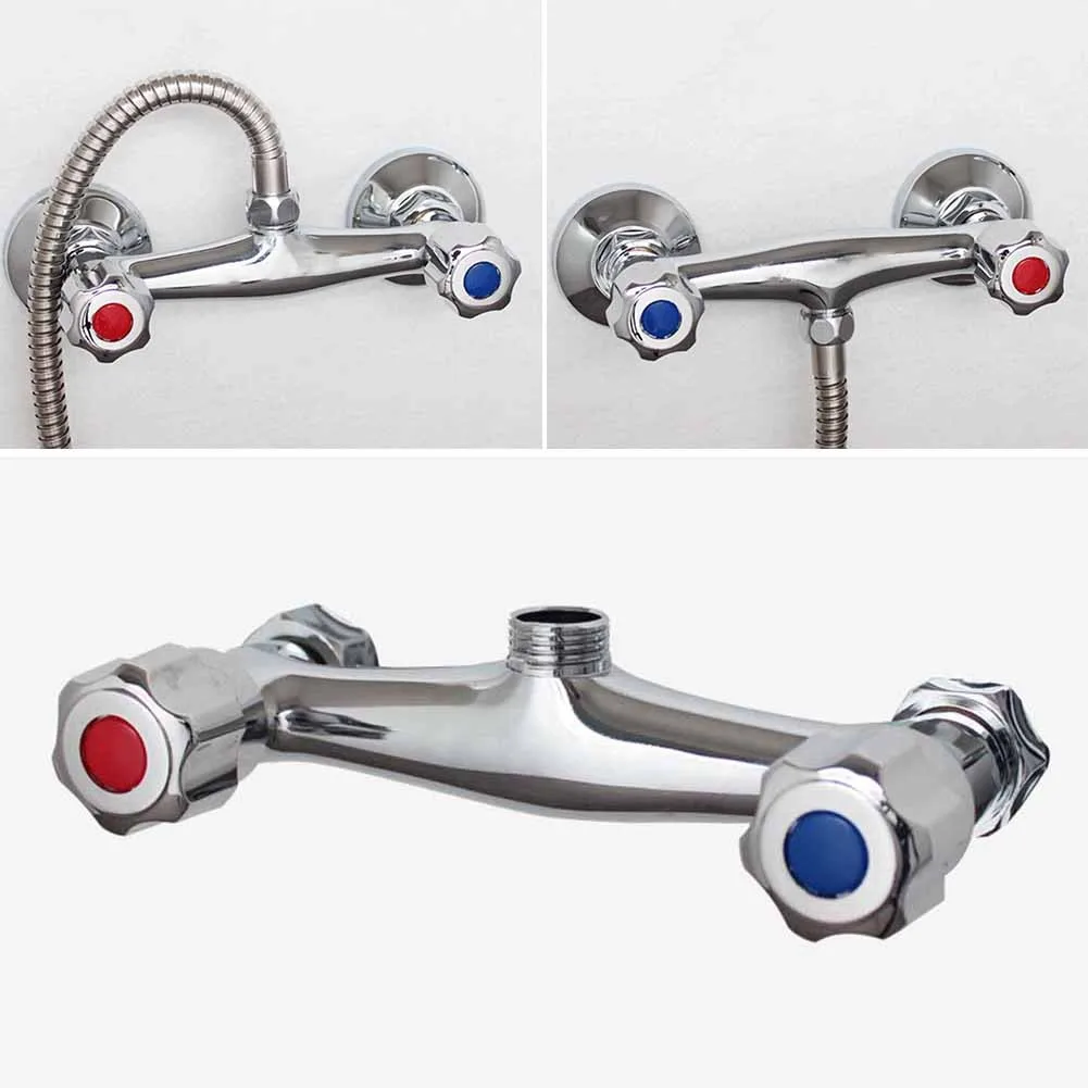 

Bathroom Shower Mixer Taps Bar Brass Valve Twin Outlet Chrome Copper Chrome Finish Mixer Valve Kitchen Bath Supplies