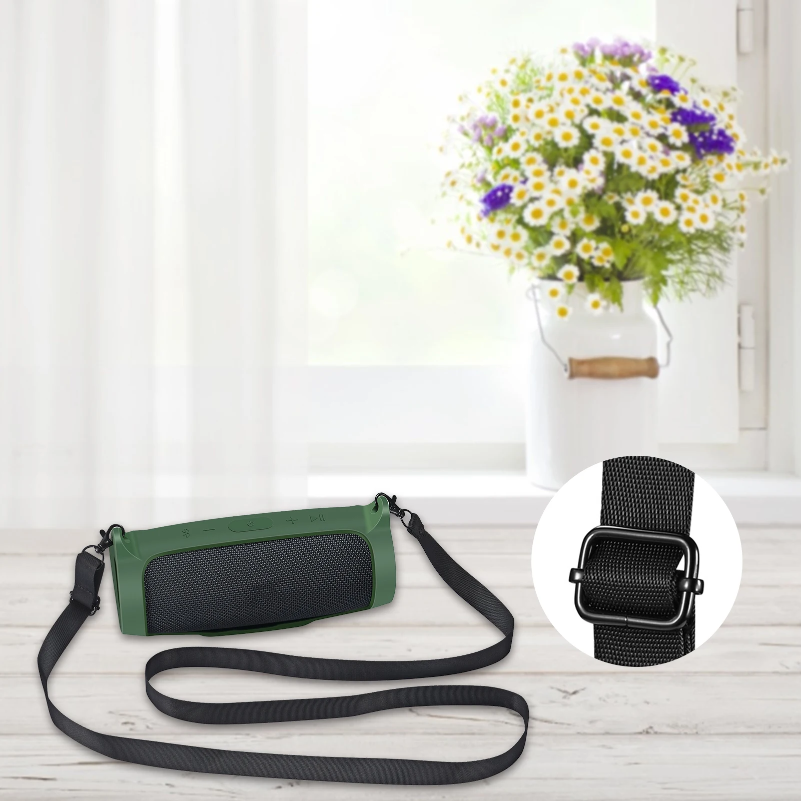 

Pouch Sleeve Silicone Case Cover forJBL 155cm 61inch Protective Skin With Strap Carabiner Charge Essential Bluetooth Speaker