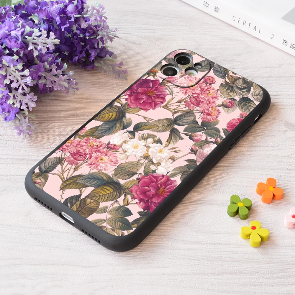 

For iPhone Rose Gold Beige Mandala Print Soft Matt Apple Case