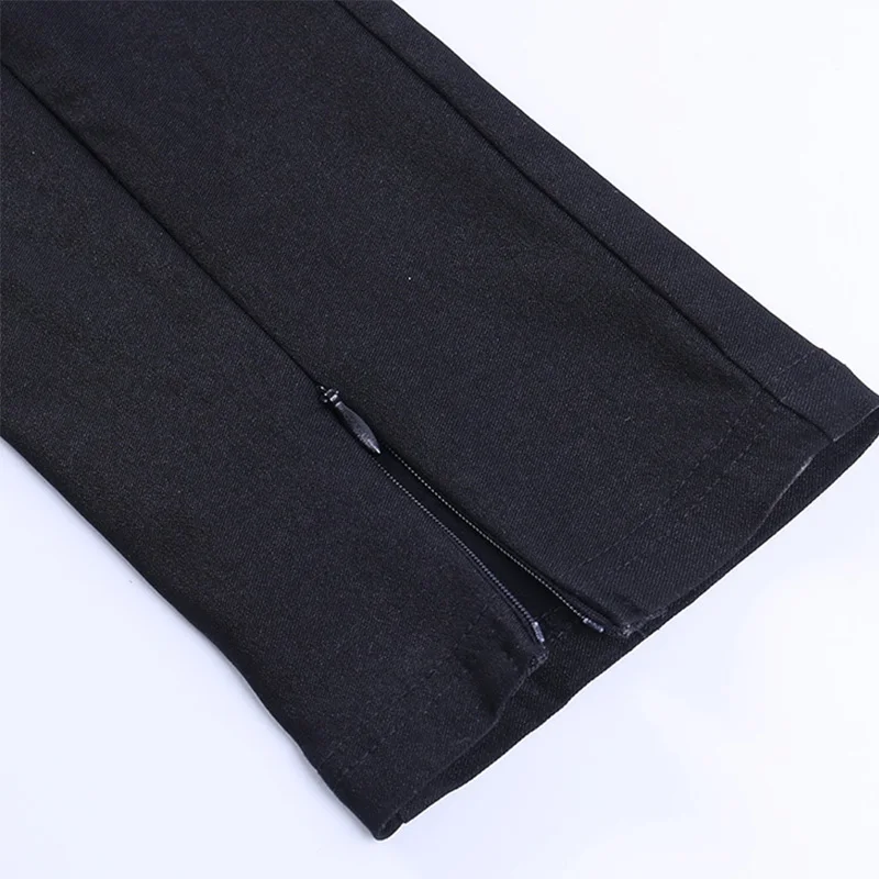 

Elastic Zipper Split Women's Pants Fashion High Waist Black Trousers Female 2021 Spring Streetwear Elegant Lady Pencil Pants