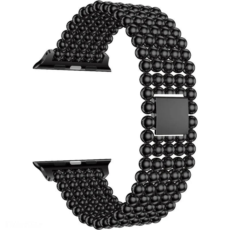 Ремешок для часов Apple Watch 5/4, 38 мм, 40 мм, 42 мм, 44 мм, модный ремешок из нержавеющей стали с бусинами для Iwatch 5, 4, 3, браслет