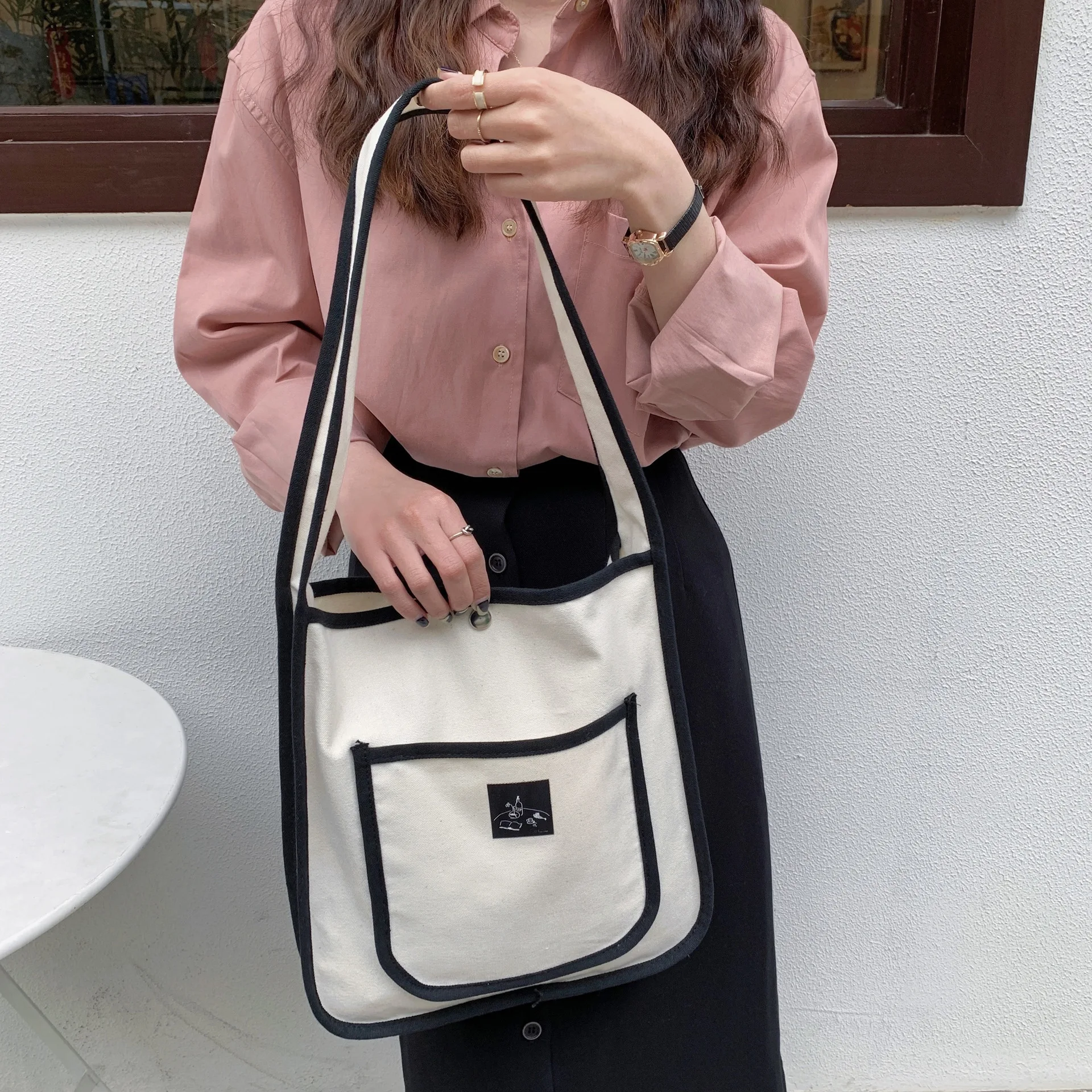 

Canvas Women Shoulder Bags Large Capacity Students School Bag Fashion Cotton Cloth Female Handbags Crossbody Bags for Women 2021