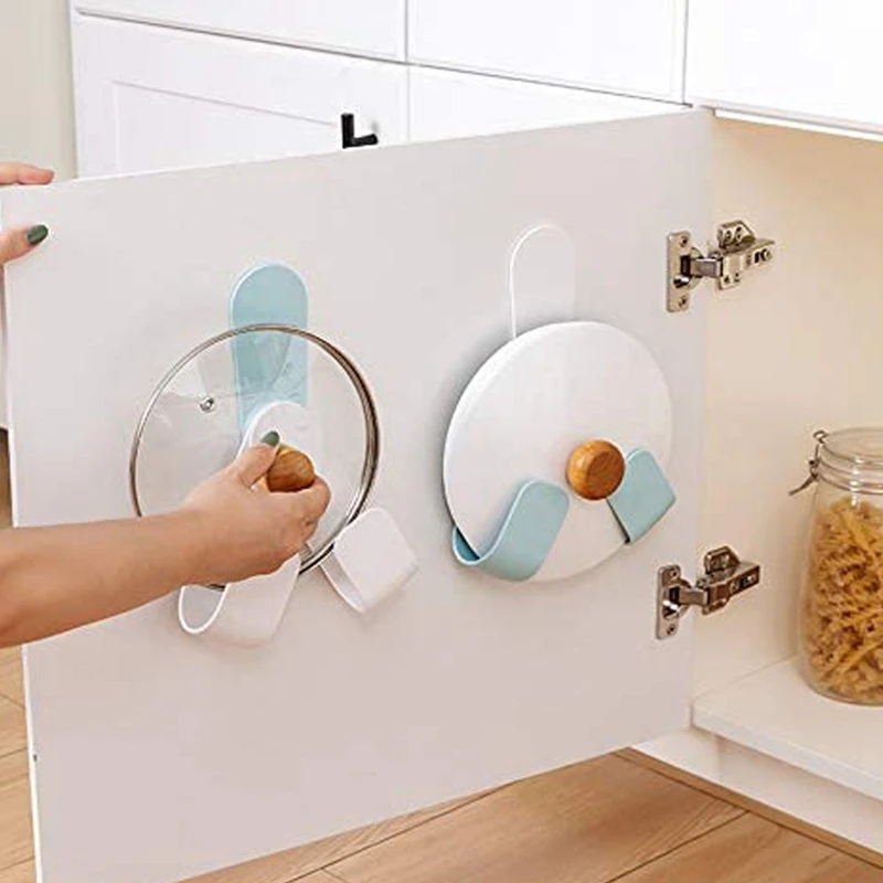 4 шт. крышка горшка стойка настенная органайзер для сковородок регулируемое подвешивание покрытие кухонный инструмент.