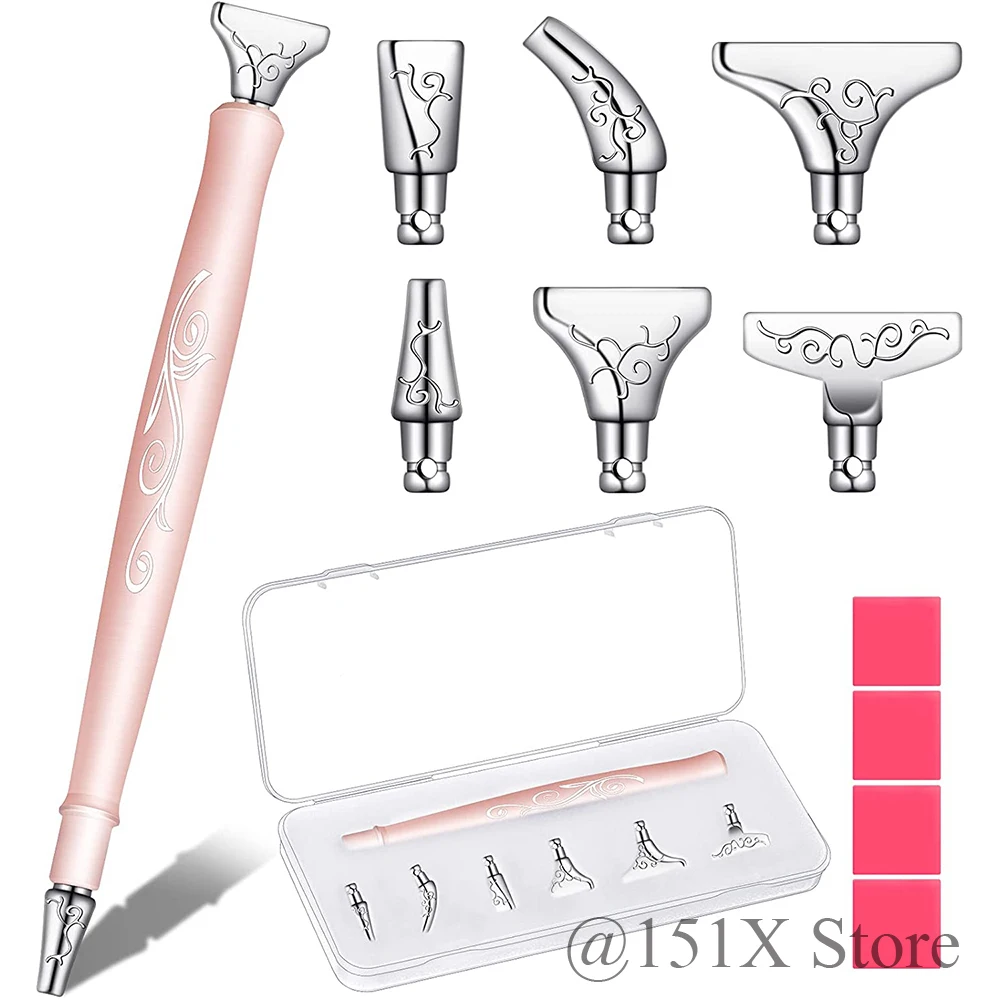 Инструмент для алмазной живописи набор из 6 металлических головок и заменяемых