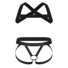 Комплект мужского нижнего белья X-образной формы, эластичная портупея для груди, обвязка для мышц, с О-образным кольцом, без выреза, джоки, стринги, нижнее белье