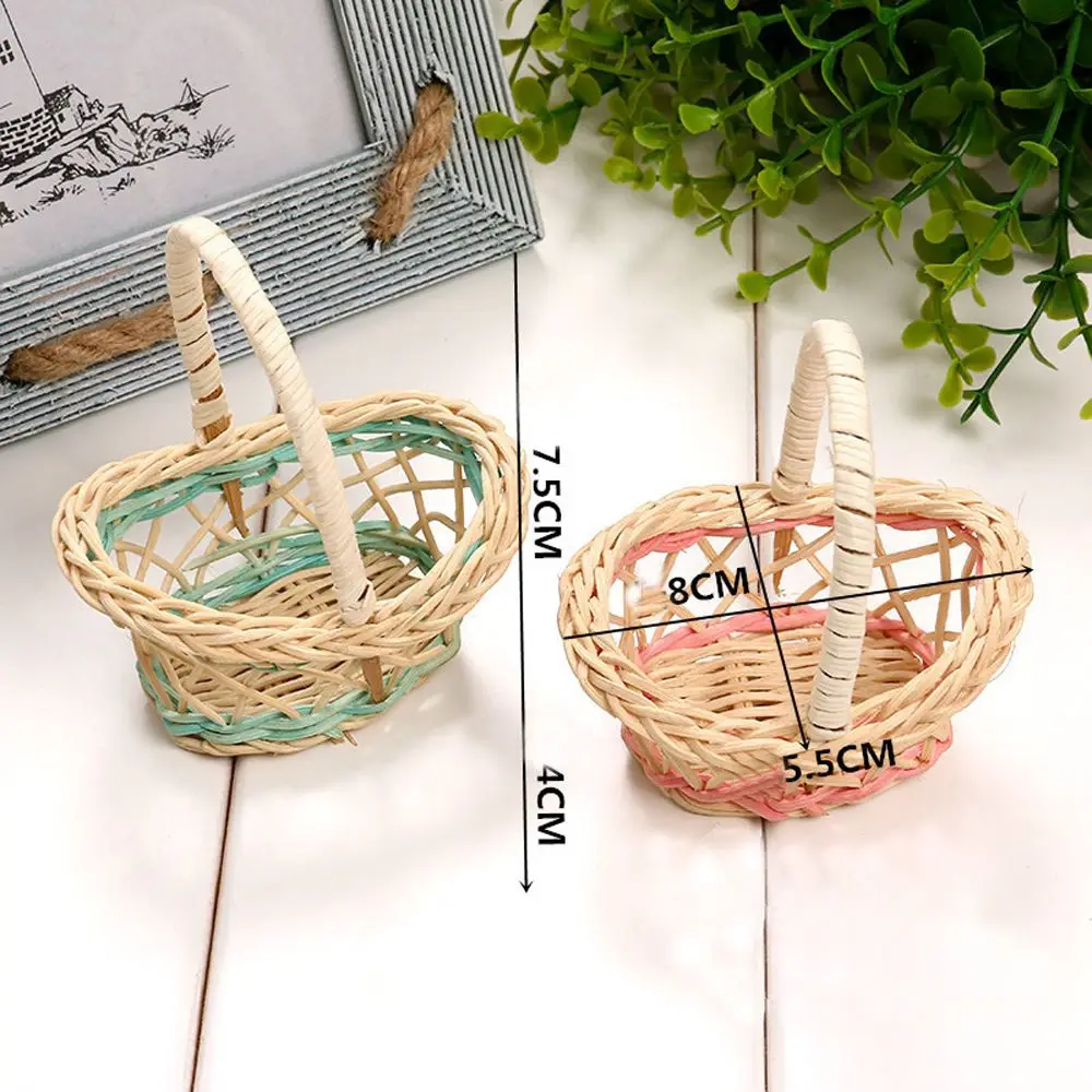 Мини корзина для хранения из ротанга 2 шт. миниатюрные пластиковые корзины с