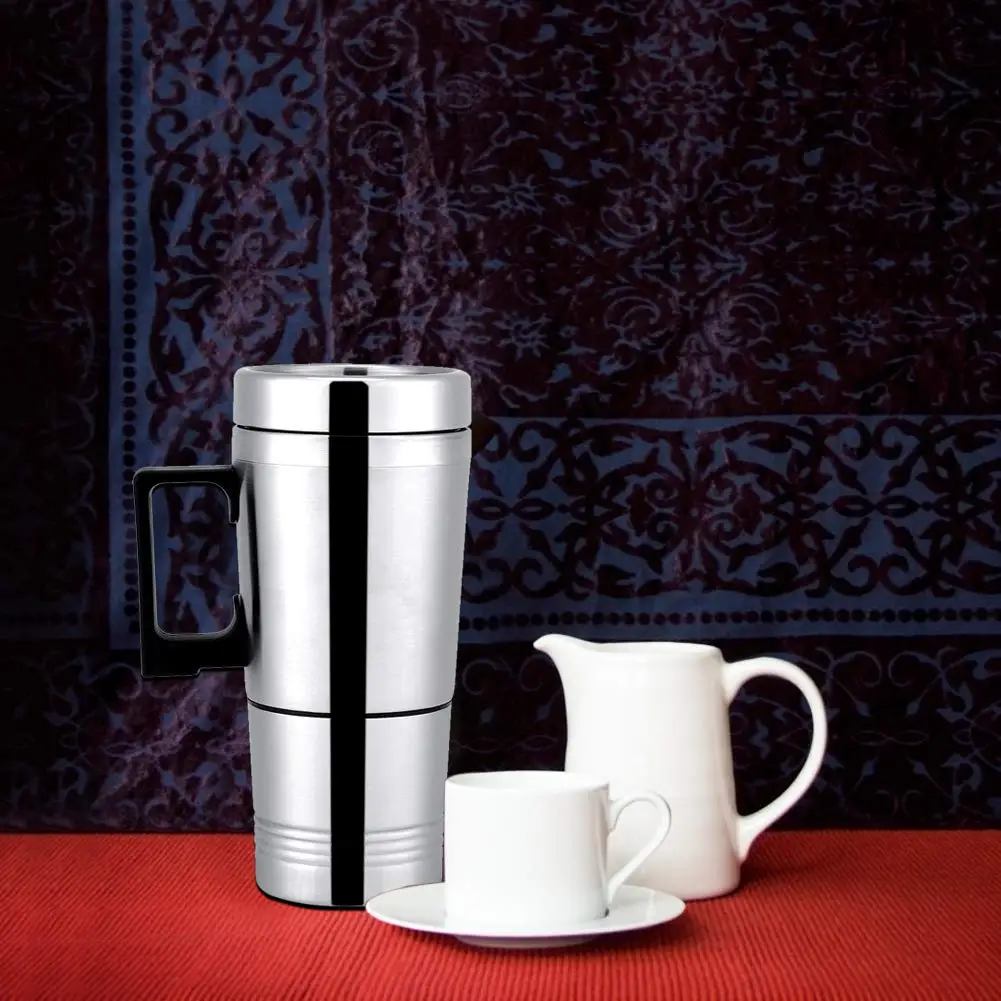 

Car Heating Kettle, Simple 12V 300Ml Portable in Car Coffee Maker Tea Pot Vehicle Heating Cup Lid Outdoor Water Bottle Electric