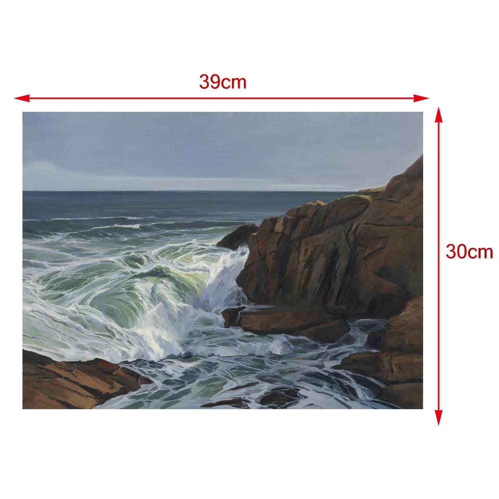 

Waves 3D Art Reproduction Canvas Frameless Minimalist Style for Home Decoration