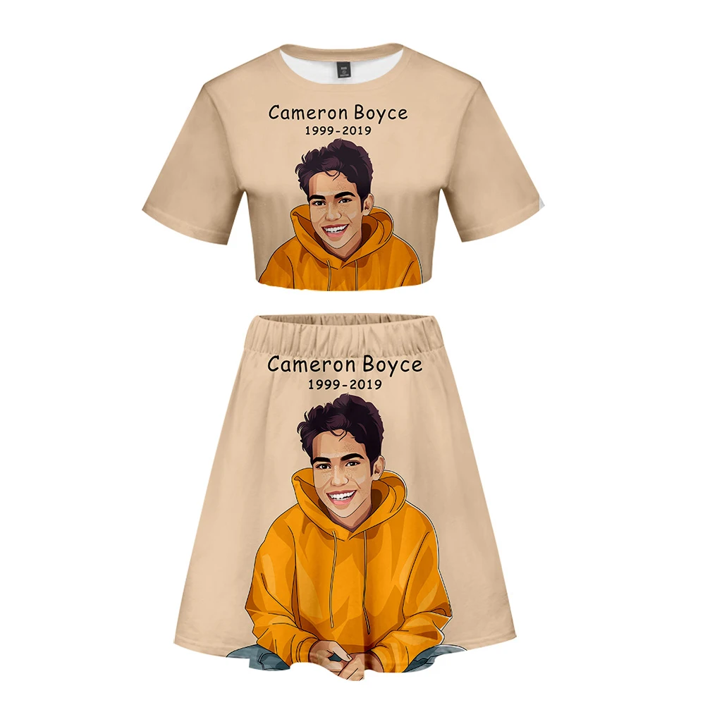 Женский комплект из 2 предметов Cameron boyce летний короткий топ с коротким рукавом и