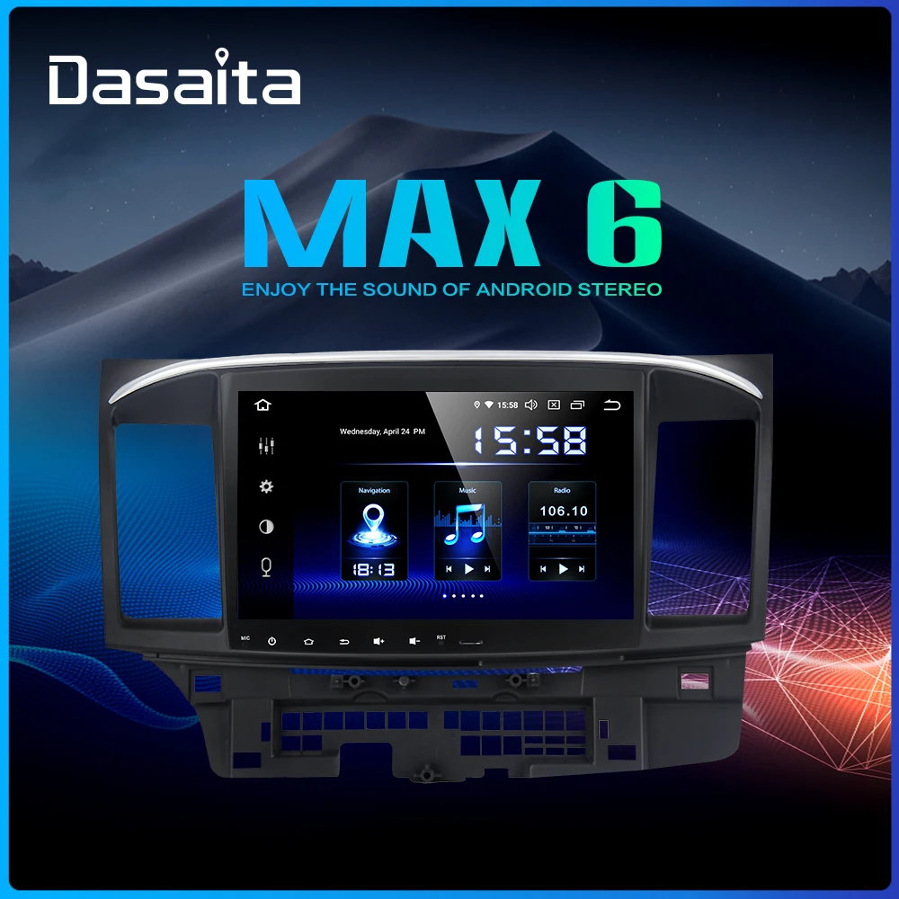 Dasaita Android 9,0 автомобильный стерео DSP 10," сенсорный экран для Mitsubishi Lancer 10 EVO Радио 1 Din 64G rom 4G ram автомобильный Bluetooth