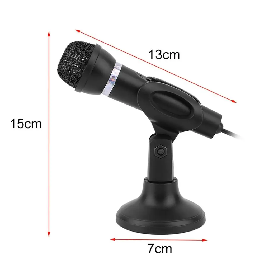

Computer Notebook Desktop Microphone KTV-307 Wire Karaoke Handheld Microphone 3.5mm Mic With Base For Singing Recording Hot Sale