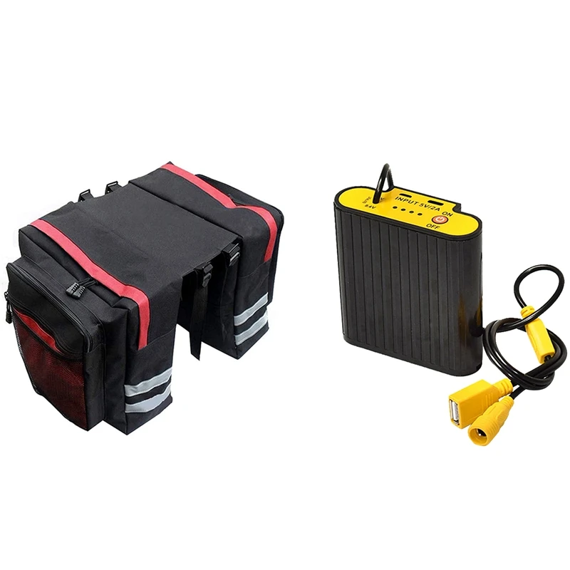 

1 Pcs Battery Box 8.4V USB/DC Battery Case & 1 Pcs Bicycle Bags Luggage Carrier, 30L Luggage Bags