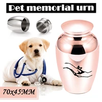pet cremation urn dog paw print and owners hand pattern ashes holder aluminum alloy ashes jar 70x45mm custom date name