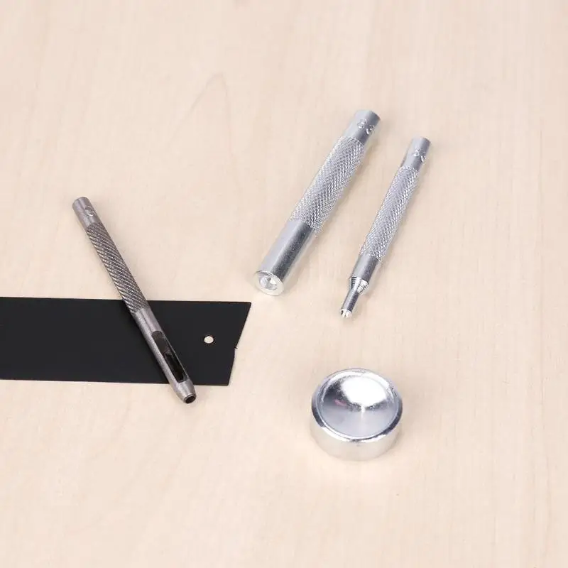 4pcs Metal Snap Fasteners Buttons Press Studs Button DIY Hand Punch Installation Tool Set Tools for Leather | Дом и сад