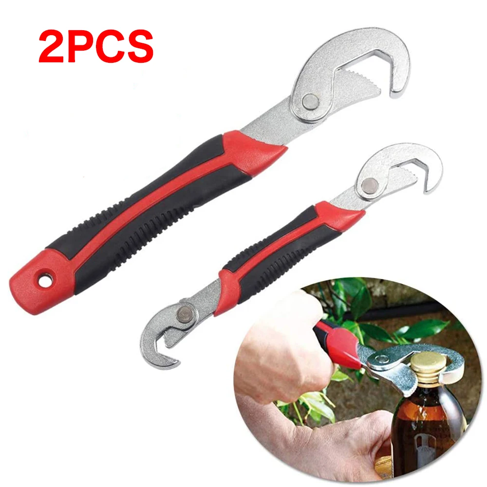 

Multi-Function 2Pcs Universal Keys Wrench Adjustable Grip Wrench Set 9-32mm Portable Torque Ratchet Oil Filter Spanner Hand Tool