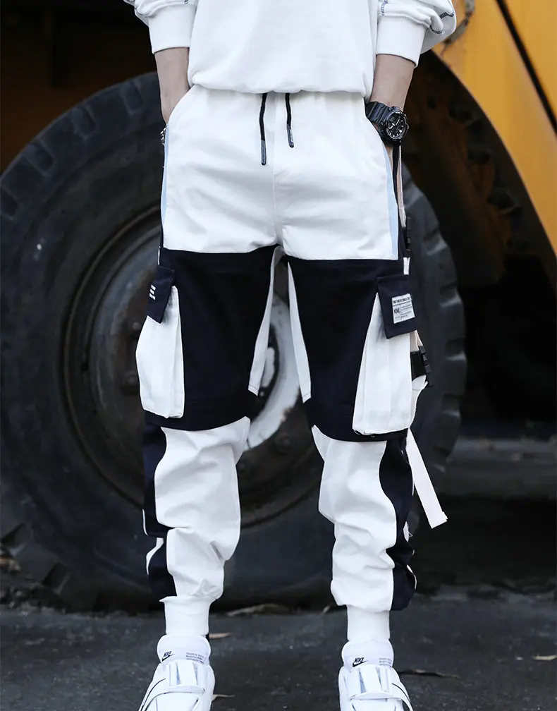 New Streetwear Men's Multi Pockets Cargo Harem Pants Hip Hop Casual Male Track Pants Joggers Trousers Fashion Harajuku Men Pants aladdin trousers