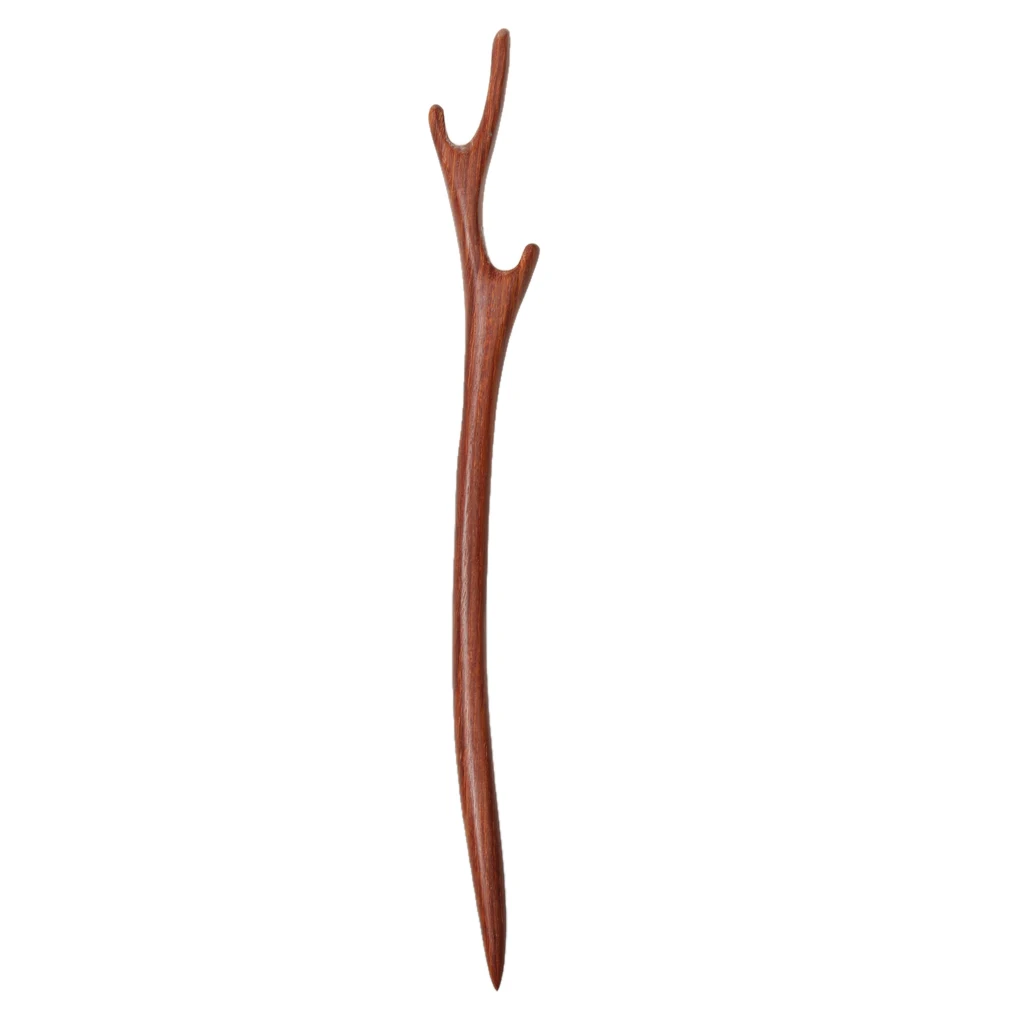 

2x Retro Wooden Antler Hair Sticks Handmade Hairpin Chignon Pin Accessories