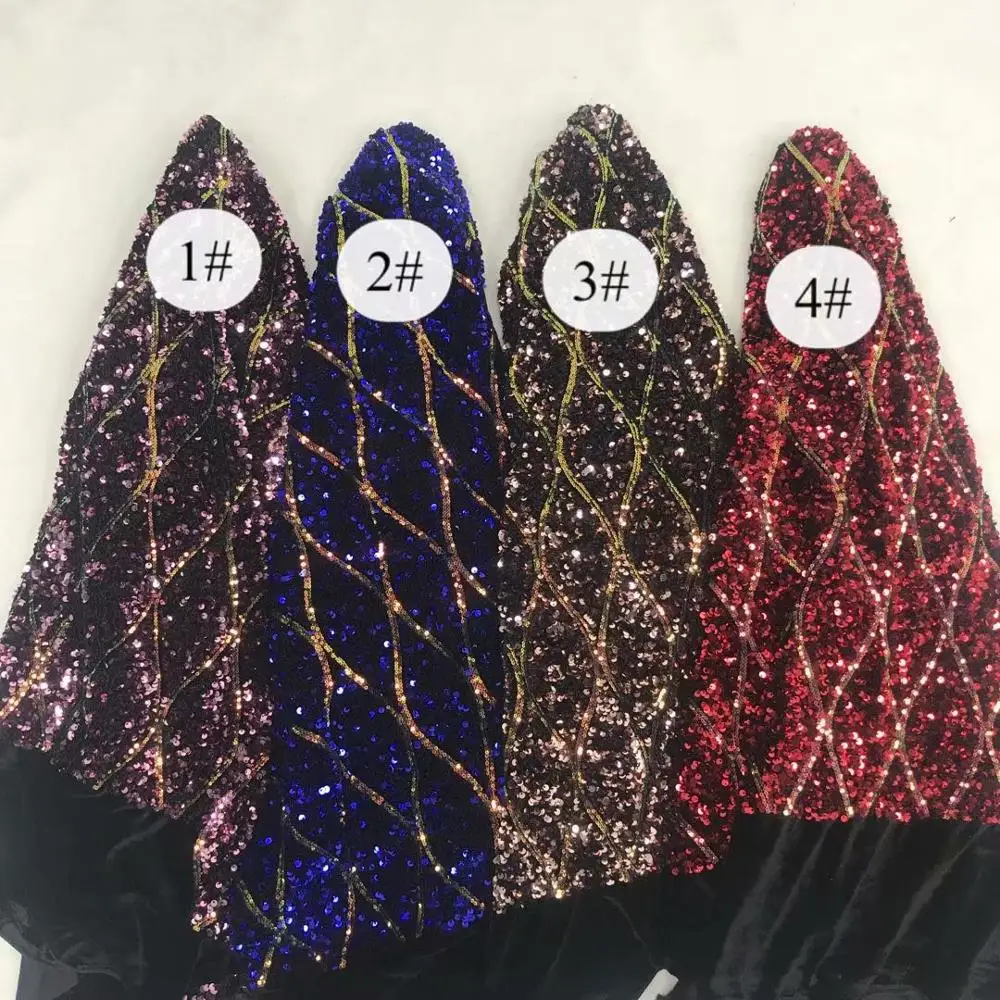 

friendly skin lace latest African Very soft velvet lace with sequince lace fabric For woman Party long Dresses