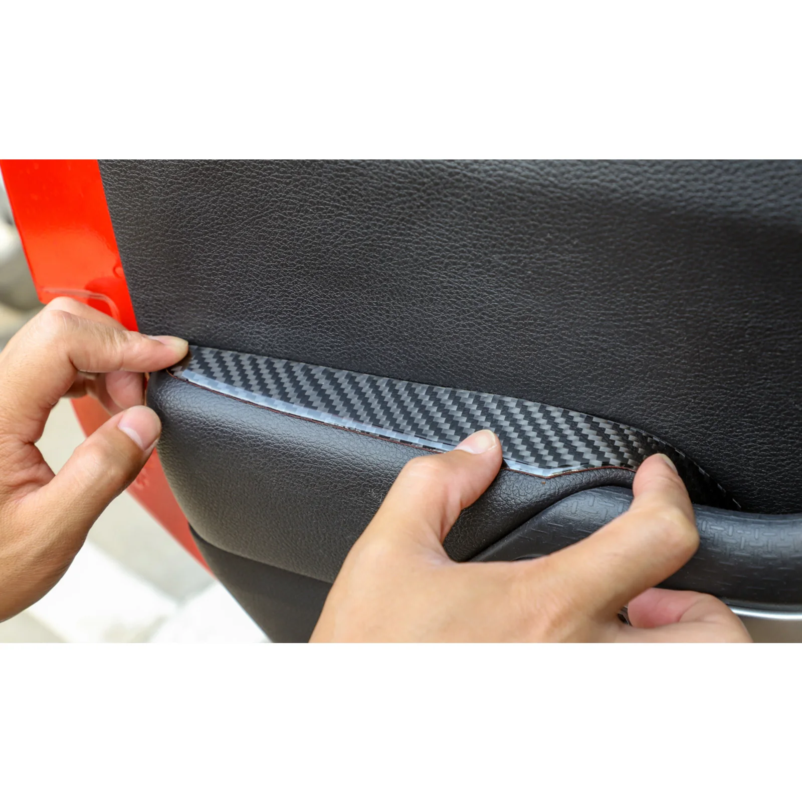 

Areyourshop For Wrangler JK 2011 2012 2013 2014 2015 2016 2017 Real Carbon Fiber Interior Door Armrest Cover Trim Car Auto Parts