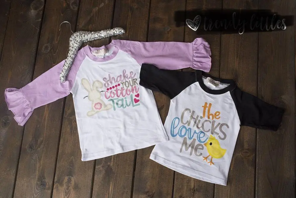 Пасхальная футболка для маленьких детей хлопковая Футболка с принтом Shake Your Tail