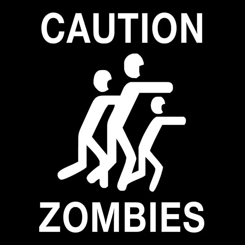 

Fashion Car Stickers Personalized Car Styling Zombie Warning Funny Creative PVC Car Stickers Waterproof Black/white, 18cm*14cm