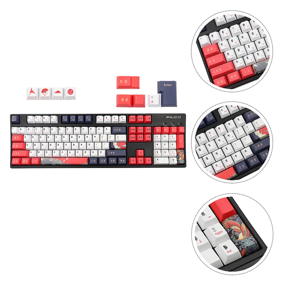 

1 Set of 113Pcs Keyboard Key Caps Keyboard Protector Keyboard Accessories