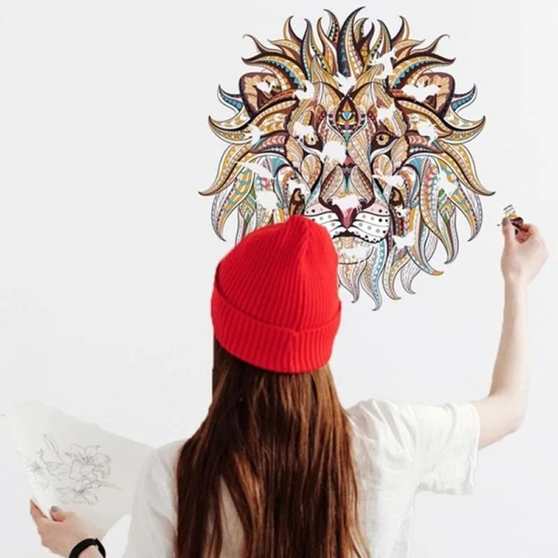 

Puzzle Stickers Wolf Lion Owl Koala Tiger Removable Assemble Jigsaw Children Recognition Training Education Toy Kids Diy Sticker