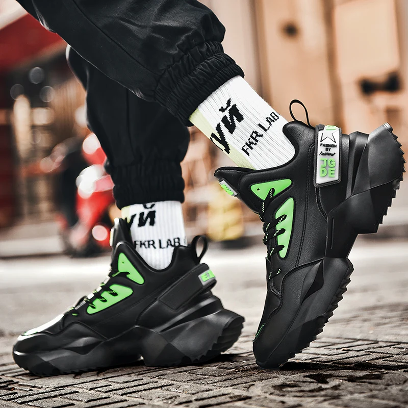 

2020 New Style Men Running Shoes Breathable Men's Sneakers Thick Bottom Non-slip Shoe Male Casual Outdoor Sports Footwear
