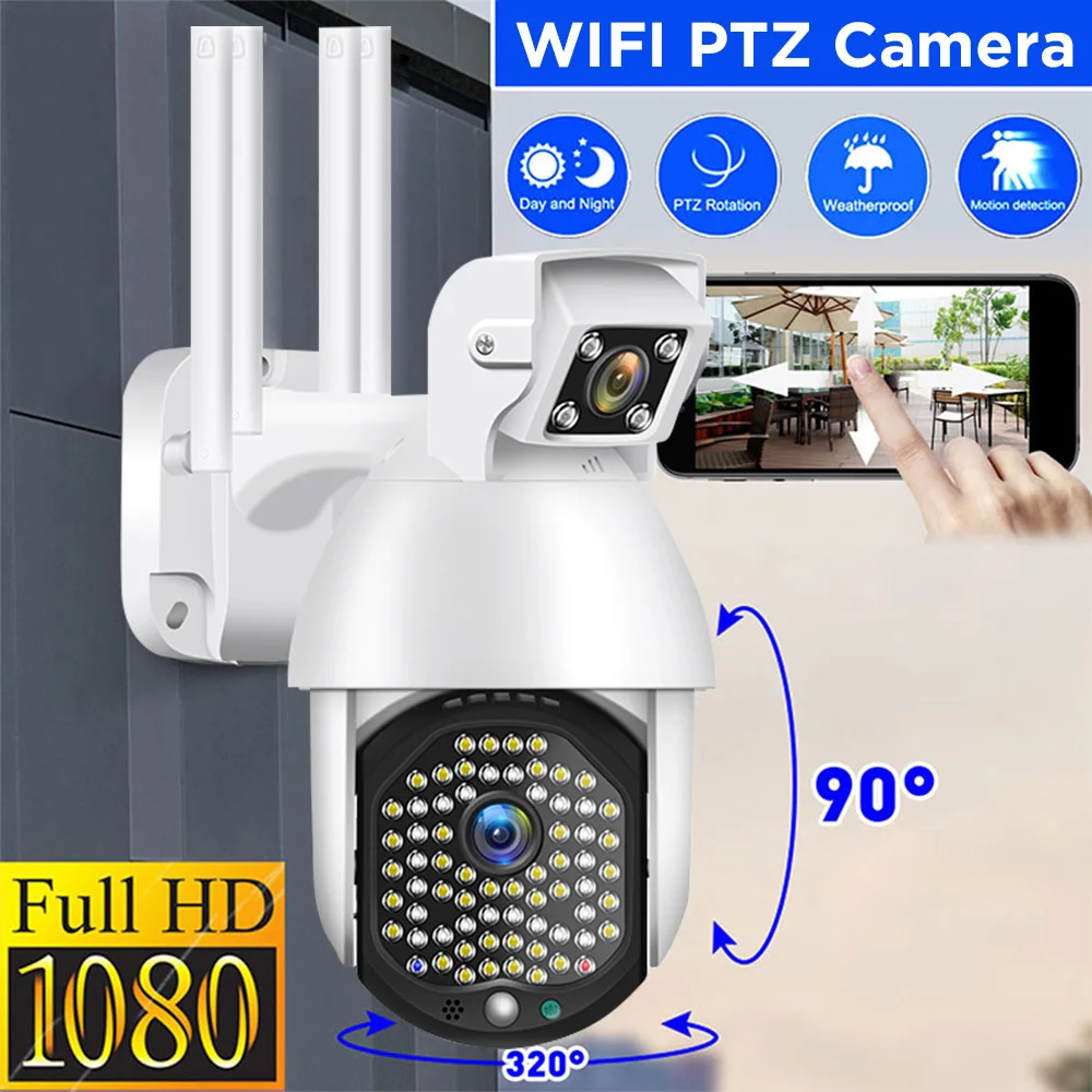 

1080P WIFI PTZ IP Camera Dual Lens IR Night Vision Cam Outdoor Wireless Zoom CCTV Surveillance Home Security Camera