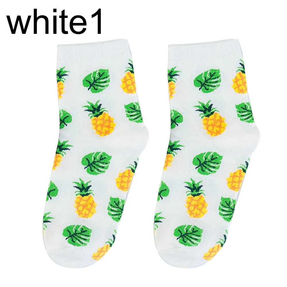 

Leaves Pineapple Print Low Cut Breathable Cotton Unisex Short Ankle Boat Socks Women Funny Summer Sock