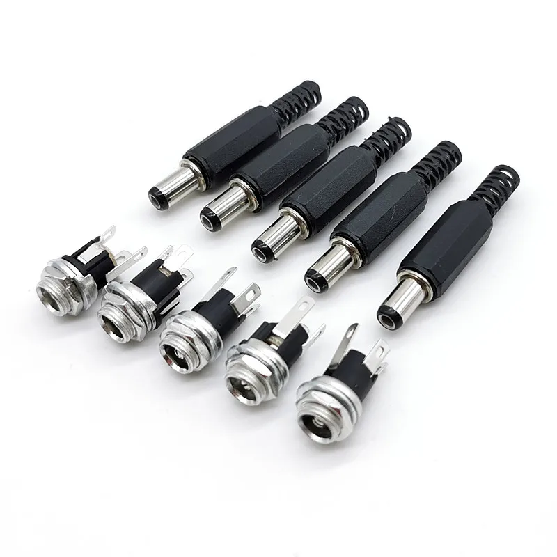 

5.5mmx2.1mm 5.5x2.1mm DC Power Supply Plug Connector DC025M Female Metal Panel Mount Socket Jack DC Connectors Terminal Adapter