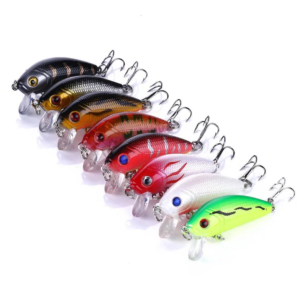 

Seaknight Fishing Lure 8PCS 5CM/3.6G Crank Bait Minnow Hard Bait Plastic Fish Crank baits Artificial with VCM 3 Hook