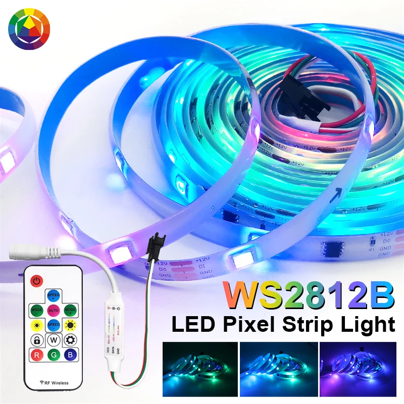 WS2812B светодиодная ленсветильник 5 М WS2812 RGB Dream Light s SMD5050 Водонепроницаемая домашняя