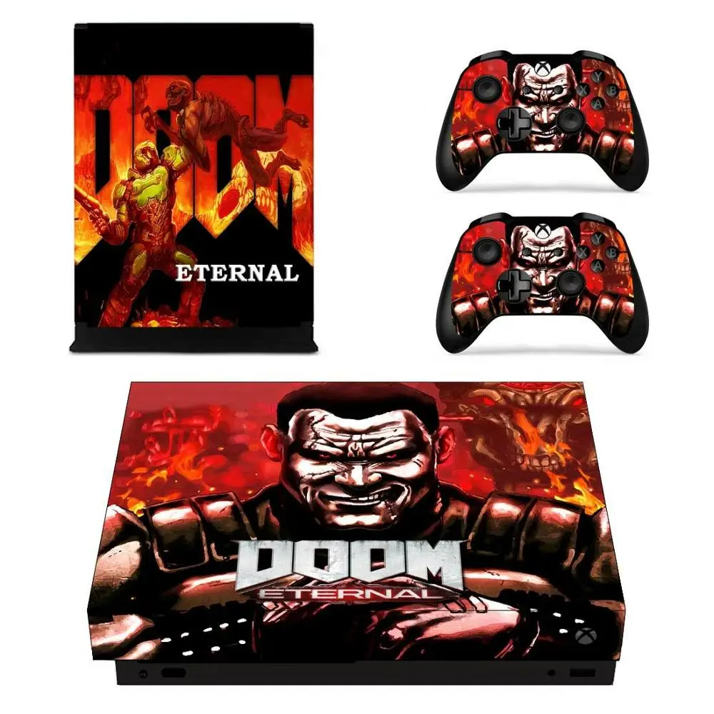 Для Xbox One X стикер s Doom виниловое покрытие Наклейки Обложка Pegatinas Adesivos для one