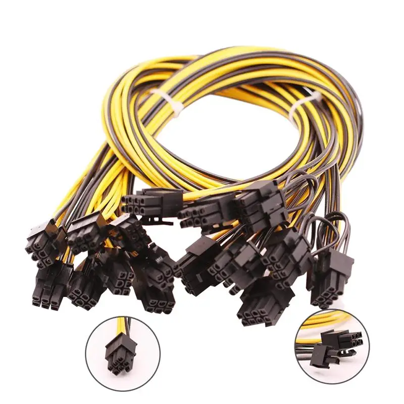 AMS-8PCS-6 PIN PCIe Express to 8 (6 + 2) (25 дюймов) New18AWG 6pin 8pin кабель Папа-папа для GPU/PSU breakout board GPU |