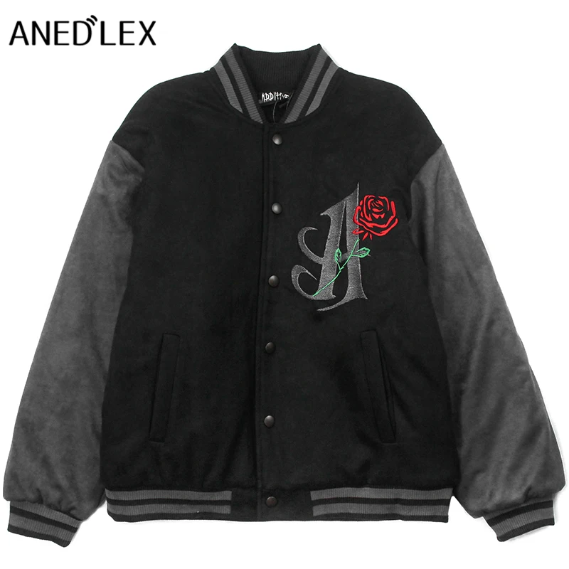 

Уличная одежда в стиле хип-хоп, куртка с вышивкой в виде роз, зимняя теплая флисовая куртка-бомбер для мужчин и женщин, хлопковая куртка в сти...