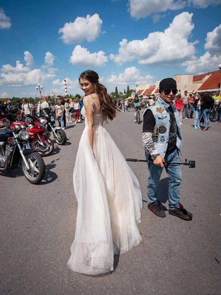 

BAZIIINGAAA Simple Wedding Dress Lace Little Beading Strapless Dress Luxury Wedding Gowns Bridal Can Be Washed Bride Dresses