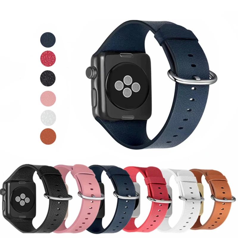 Кожаный ремешок для Apple Watch 5 4 полоса 44 мм 40 Спортивная петля iwatch band 3 2 1 42/38 сменный