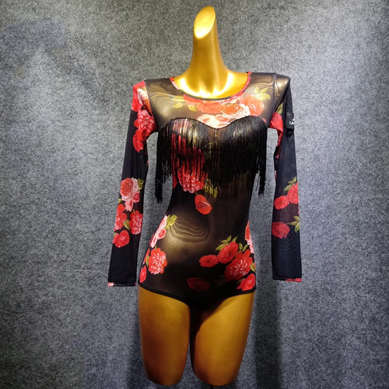 Leotard Новые Топы для танцев для женщин и взрослых,, одежда для латинских танцев, женская одежда для гимнастики, трико с принтом, одежда для катания на коньках VDB1078 - Цвет: Leotard